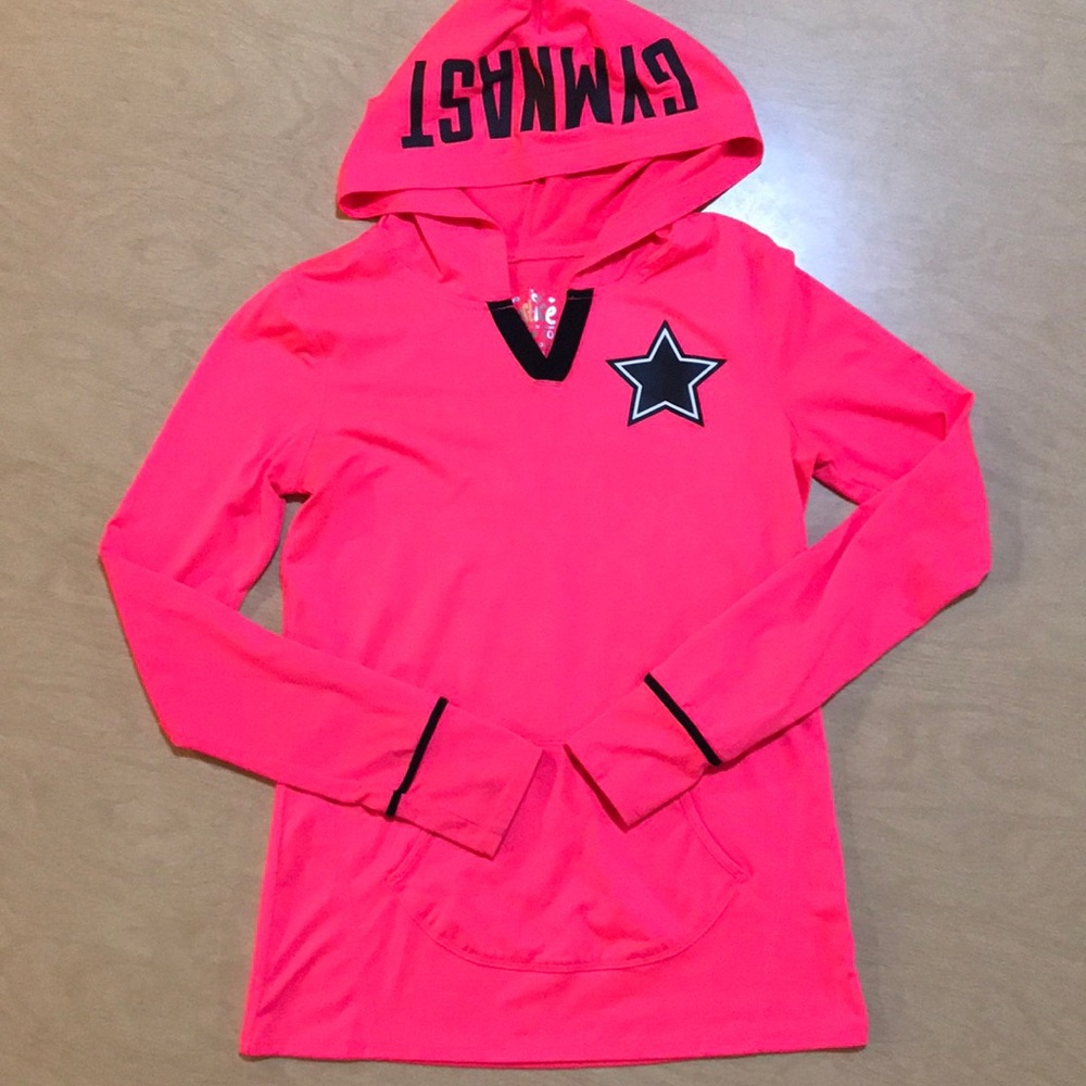 Justice Gymnast pink pullover size 10